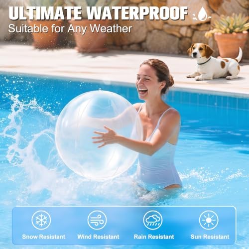 14 Inch Solar Floating Pool Lights, 2PK Colorful Solar Light Up Pool Balls - Image 3