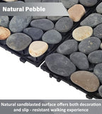 jxgzyy 4 Pcs Interlocking Stepping Stones Outdoor for Garden, 11.8" Square Pavers for Landscaping, Outside Pebble River Stone Mat for Yard Lawn Patio Pathway Walkway - Image 3