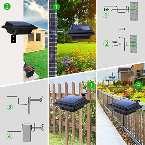 Gutter Lights, 40 LED Solar Patio Decor Lights, Deck Light Outdoor Waterproof Fence Light for Wall Backyard Porch, Patio, Pool,Step Stairs, Yard, Garden, Pathway - 8 Pack-Black,Warm White Light - Image 4