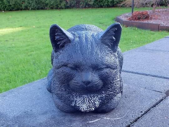 Black Cat Figurine Concrete Cat Statue for Home and Garden Pet Statue Memorial Grave dekor Backyard Sculpture - Image 4