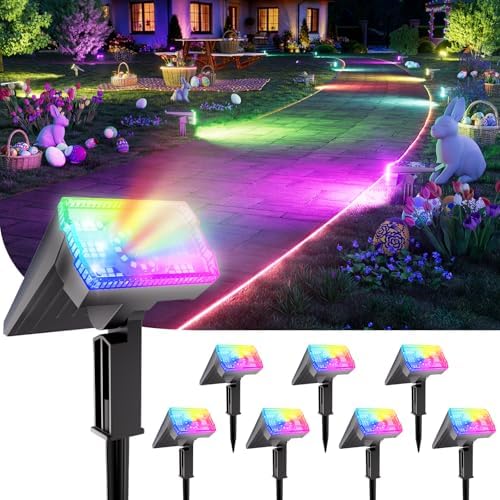 ALFIOT Solar Spot Lights Outdoor, 8 Pack, 10 Modes, Multicolor, IP65 by Professionalproductionofsolarlightsoutdoor%EF%BC%9A%EF%BC%89