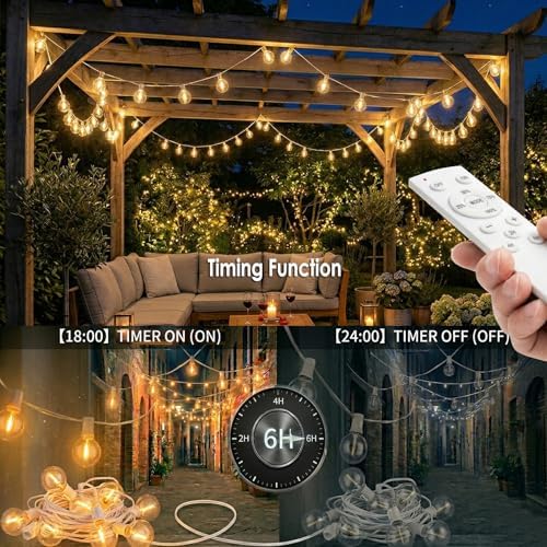 G40 Outdoor String Lights 150FT with 150+6 Bulbs,Remote & Dimmer Included - Image 5