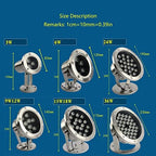 RGB Pond Light LED Underwater Submersible with Remote Control, Stainless Steel IP68 Waterproof Pool Lamp Colorful Landscape Light(AC12V,6W) - Image 3