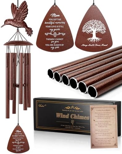Mom Memorial Wind Chimes, 36" Hummingbird Sympathy Gifts for Loss of Mother by VenbeelDirectUS