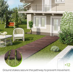 12FT Wooden Garden Parhway Walkway 25" W Oversize Outdoor Roll Out DecorativePatio Path Pavers Flooring Non-Slip Surface Road Floor for Yard Lawn Vegetable Garden Wedding Party (Carbonized) - Image 5