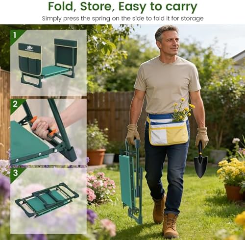 Garden Kneeler and Seat Foldable Gardening Stool Foldable Gardening Bench - Image 6