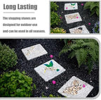 Stepping Garden Stone Square Step Gardening Stones with Pebble, Outdoor Walkway Stepping Lawn Stone Set Concrete Material, 31x21cm Tiles for Decorative Garden Path(Color:A Set) - Image 5