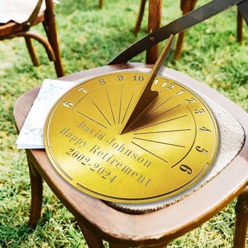Custom Sundial Retirement Gift for Men Or Women, Personalized Custom Retirement Gift with Name and Date - Image 2