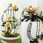 8”x28” Metal Obelisk Trellis for Climbing Plants & Garden Decor - Image 3