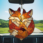 Cute Loving Couple Foxes Acrylic Suncatcher - Image 5