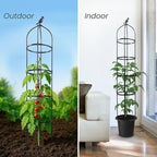 Idzo Plastic Obelisk Trellis for Climbing Plants Outdoor 5.8 Feet Tall, 70in Garden Trellis for Garden Outdoor Potted Plant Support, 1pc, Obelisk Trellises _ Plastic Coated - Image 4