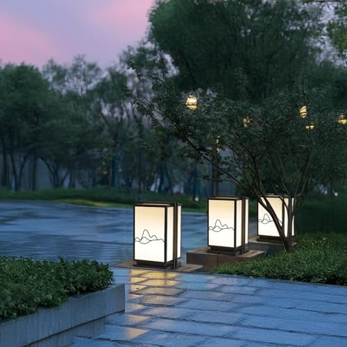 Outdoor Bollard Light, LED Landscape Pathway Lamp, IP55 Exterior Lighting Fixture, Stainless Steel Frame, PMMA Light Panel, Modern Garden Walkway Patio Courtyard Park Lawn Driveway Area - Image 5