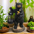 Solar Bear Garden Statue with Lantern Outdoor Decor by QMAGGICE