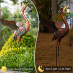 48'' Large Heron Garden Statue with Solar Lantern - Image 4
