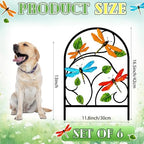Yaocom 6 Pack Dragonfly Garden Fence 16.5" H x 11.8" W Metal Border - Image 2