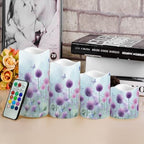Dandelion LED Flameless Candles Realistic Dancing Flame with Remote Control Waterproof Outdoor Pillar Lights (4 Pack) Battery Operated Candles for Patio Poolside Garden Path - Image 4
