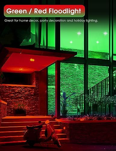 Fulighture Red and Green Light Bulbs 4 Pack,Par38 LED Red Green Flood - Image 3