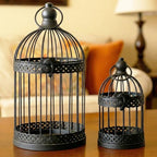 Vela Lanterns Decorative Bird Cage Candle Holders, Medium & Mini, Black by VelaCandleLanterns