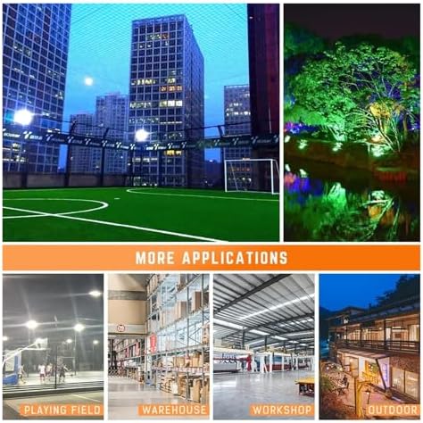 50W Led RGB Flood Light Lamp Ac 220 Outdoor Floodlights Ip66 Waterproof Reflector Led Spotlight Red Green Blue Garden Lighting for Court,Garden,Warehouse,Cold Light - Image 7