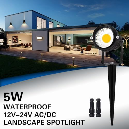 5W Spot Lights Outdoor 5000K Daylight White Flag Pole Light 12V~24V AC/DC LED Landscape Spotlights, Waterproof Low Voltage Landscape Lighting for Yard (8) - Image 4
