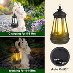 Outdoor Lighted Solar Garden Statues Rabbit Lights - Image 3