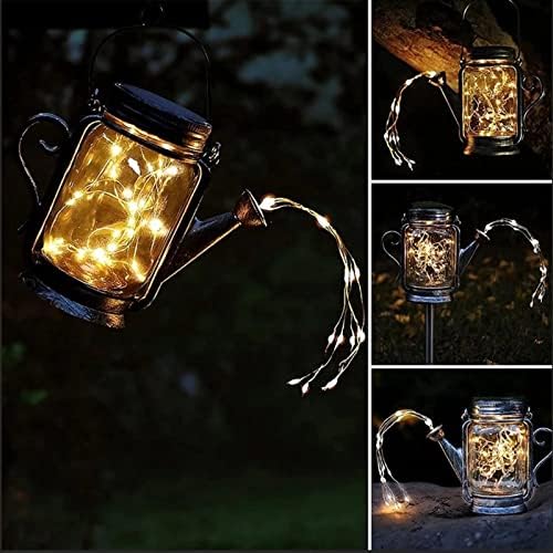 Outdoor Solar Garden Lights Hanging Watering Can Lights with 45 Led String Lights, for Flower Fence Lawn Patio Festoon Party Christmas Holiday - Image 5