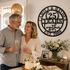 Personalized Anniversary Wedding Gifts,Personalized 25th Anniversary Wedding Gifts for Couple Parent Husband Wife, Custom Anniversary Metal Plaque - Image 2