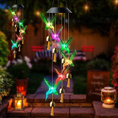 Hummingbird Solar Wind Chimes Outdoor, for All Moms Discover Everything, All for Moms/Women/Grandma/Daughter/Aunt/Friend/Wife/Sister.Gardening Gift,Memorial Gift, Christmas Yard Decor - Image 2
