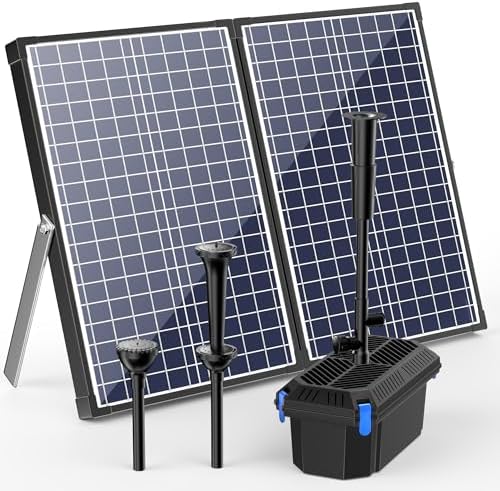 Biling 70W Solar Pond Pump with Pond Filter 660 GPH for Outdoor Ponds by biling