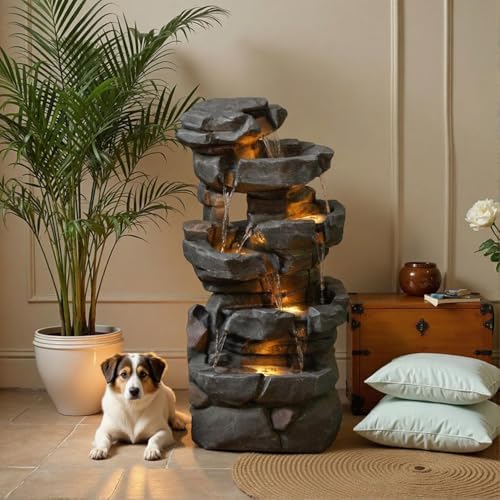Sunlinua 42H Realistic Tree Trunk Outdoor Water Fountain with 5 Tiers - Image 6