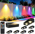 Solar Fence Lights Outdoor Waterproof 8 Pack 60 LM Brighter Dual LED Spot Lens 12 Modes & 9 Colors Deck Lights Solar Powered Wall Lighting Decor for Outside Yard Step Patio Porch Railing Pool by ServeYouTheBest