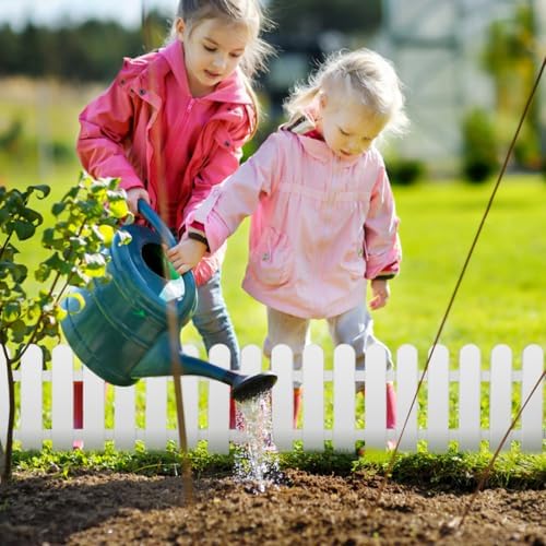Kisangel 5Pcs White Plastic Picket Fence, Garden Border Edging 19.7x7.9 - Image 6