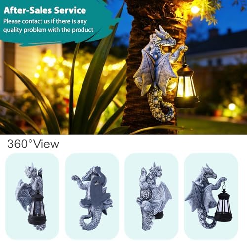 Goodeco Dragon Tree Hugger with Solar Lantern Garden Statue 2-Pack - Image 4