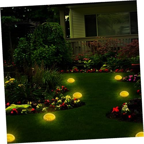Solar Disk Ground Light 4 Pack Plastic Metal Waterproof Outdoor Lamp - Image 7