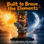 10" Solar Tiki Statue, Viking Warrior with LED Eyes, Outdoor Tiki Decor - Image 6