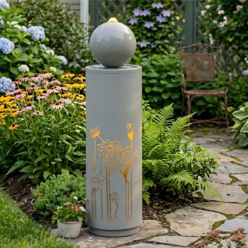 Outdoor Fountains and Waterfalls, Garden Fountain Water Decor with LED - Image 2