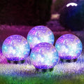 Tuanse 4 Pack Solar Globe Lights Cracked Glass Garden Yard Decor(4.7 in,Multicolor) by Tuanse
