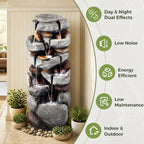 Outdoor Water Fountain 7-Tiers Cascading Rock Waterfall - Image 3