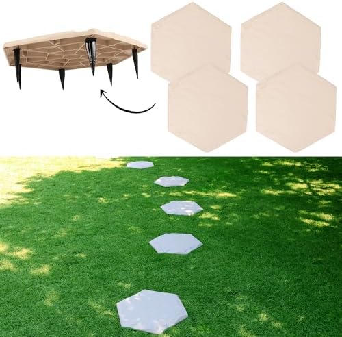 4Pcs Large Stepping Stones Outdoor Garden Walkway,Durable Pavers for Patio by MARCHROSE