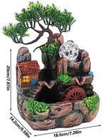 Tabletop Water Fountain,Mini Silent LED Zen Meditation Indoor Outdoor Waterfall Feature Relaxation Simulation Resin Rockery Desktop Fountain Bonsai Fengshui Ornament Decor for Office Home (US) - Image 7