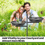 46 Inch Metal Bird Bath for Outside, Vintage Freestanding Birdbaths Feeder Bowl, Stable & Easy to Clean Birdfeeder for Outdoors Garden Yard Lawn Decor (Black) - Image 5