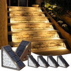 JOFIOS Solar Step Lights for Outside, 6pack Solar Stair Lights Outdoor Waterproof IP67, Outdoor Deck Step Light LED for Garden Stair, Patio, Front Door, Porch, Yard, Sidewalk Decor(Warm Brown) by JOFIOS