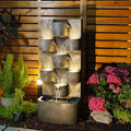 44H Multi-Tier Modern Outdoor/Indoor Water Fountain Cascading Garden Decor by Bumilgar
