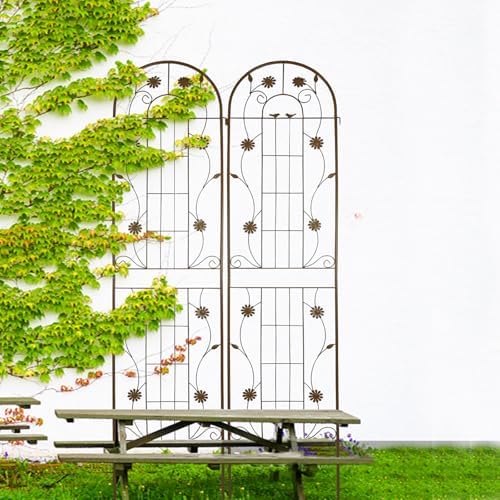 Garden Trellis for Climbing Plants Outdoor, 2-Pack 86" Metal Rustproof - Image 2