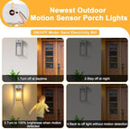 Porch Lights with GFCI Outlet, 2-Pack Motion Sensor Outdoor Lights - Image 3