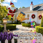 Christmas Santa Solar Kettle Lights Garden Lawn Decorative Lights, Outdoor Waterproof Santa Watering Can, Claus Stake Light for Patio Lawn Xmas Holiday Decor, Courtyard, Pond, Walkway (2PCS Color) - Image 2