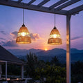 Battery powered Remote Control Hanging Pendant Light , Hand knitting 2 Pack by AVAMERY