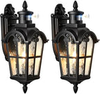 VIANIS 2 Pack Motion Sensor Outdoor Lights, Black Outside Light Fixtures by VIANISLIGHTING