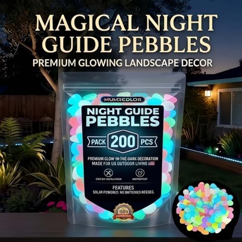 1000pcs Glow-in-The-Dark Rocks, Night Guide Luminous Pebbles for Outdoor Garden Landscaping, Colorful Glow Stones for Walkway, Stepping Stones, Fish Tank Décor (5 Pack*Green) - Image 2