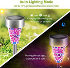 Solar Lights Outdoor Decorative, Solar Garden Lights Stakes, Flower Bed Decorations Mosaic, Decor for Path, Waterproof, 6 Pack - Image 2
